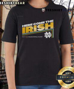 Nice Notre Dame Fighting Irish 2024-2025 College Football Playoff tee for women, showcasing team spirit and style.
