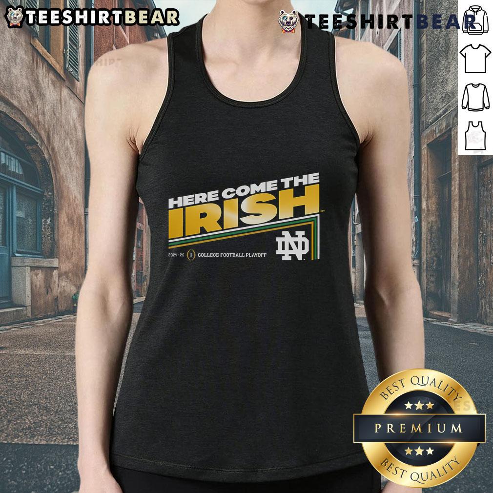 Notre Dame Fighting Irish 2024-2025 College Football Playoff tank top showcasing team spirit and excitement for the season.