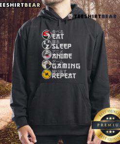 Cozy Kawaii Anime Gaming Repeat Hoodie featuring a retro design, perfect for anime and manga enthusiasts.