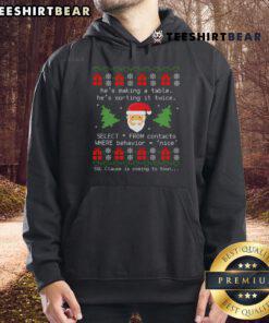 Nice SQL Santa Claus hoodie for database developers, featuring festive design and coding elements, perfect for tech enthusiasts.