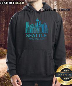 Stylish hoodie featuring the Nice Seattle Washington downtown skyline, perfect for urban fashion lovers.