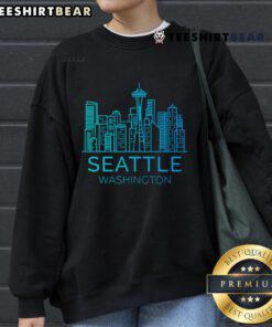 Cozy sweatshirt featuring the Nice Seattle Washington downtown skyline design, perfect for city lovers and fashion enthusiasts.