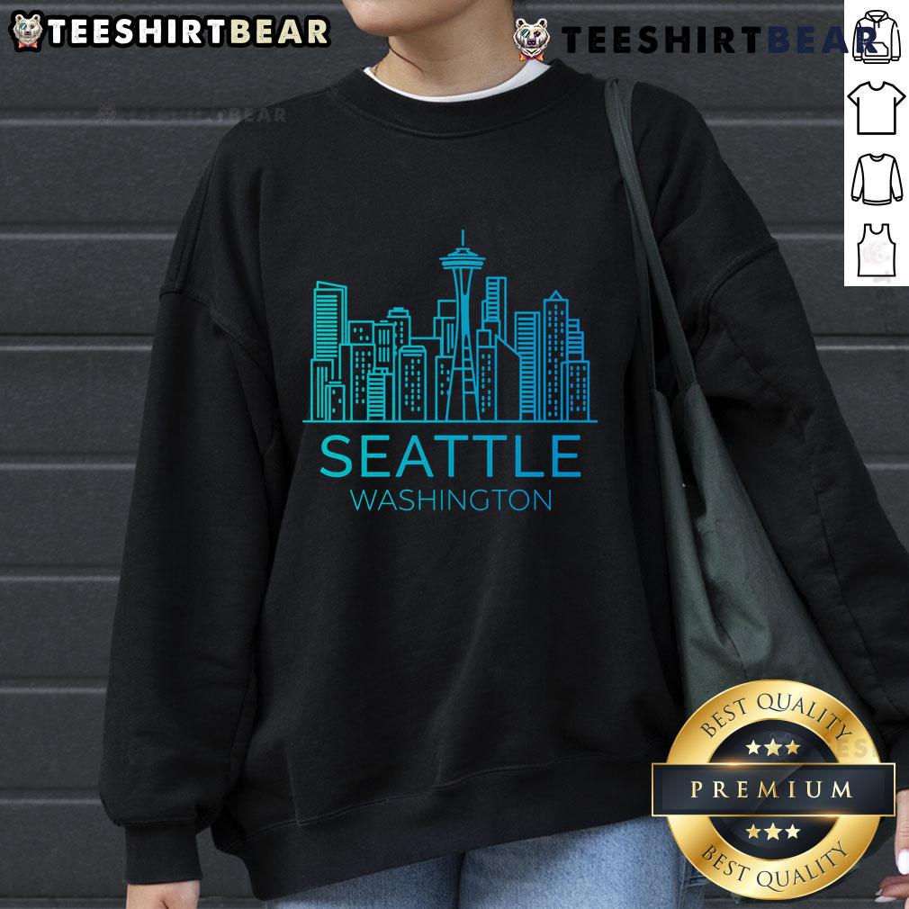 Cozy sweatshirt featuring the Nice Seattle Washington downtown skyline design, perfect for city lovers and fashion enthusiasts.