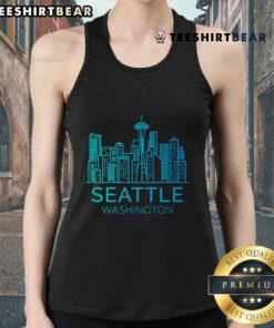 Stylish tank top featuring the Nice Seattle Washington downtown skyline, perfect for city lovers and fashion enthusiasts.