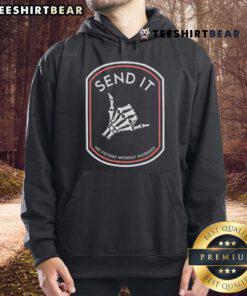 Nice Send It No Victory Without Sacrifice Hoodie in black, showcasing a stylish design perfect for casual wear.