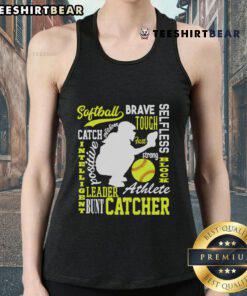 Softball catcher tank top featuring traits of a catcher, perfect for players showcasing their love for the game.