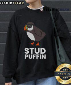 Cozy sweatshirt featuring a colorful puffin seabird design, perfect for nature lovers and fans of Icelandic wildlife.