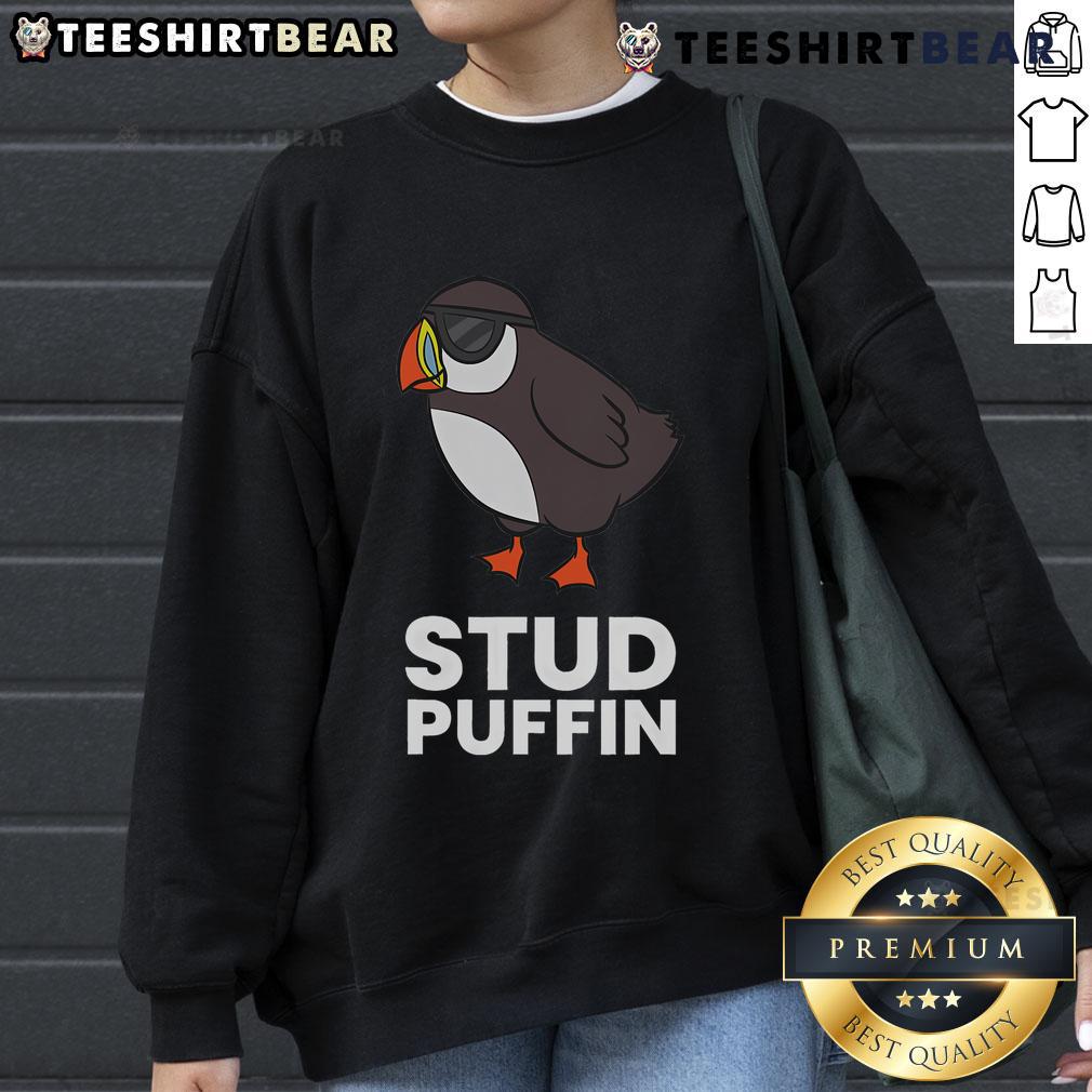 Cozy sweatshirt featuring a colorful puffin seabird design, perfect for nature lovers and fans of Icelandic wildlife.
