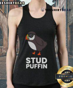 Nice stud puffin seabird tank top featuring a colorful Iceland puffin bird design for nature lovers.