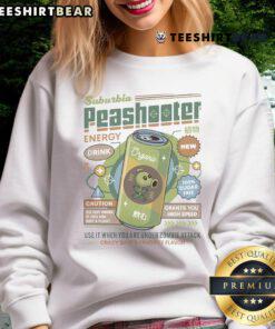 Peashooter sweatshirt featuring Crazy Dave's favorite flavor, perfect for zombie attack fans in nice suburbia.