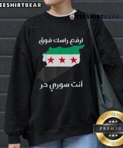 Nice Syria is Free sweatshirt showcasing proud Syrian people celebrating freedom and unity in vibrant colors.