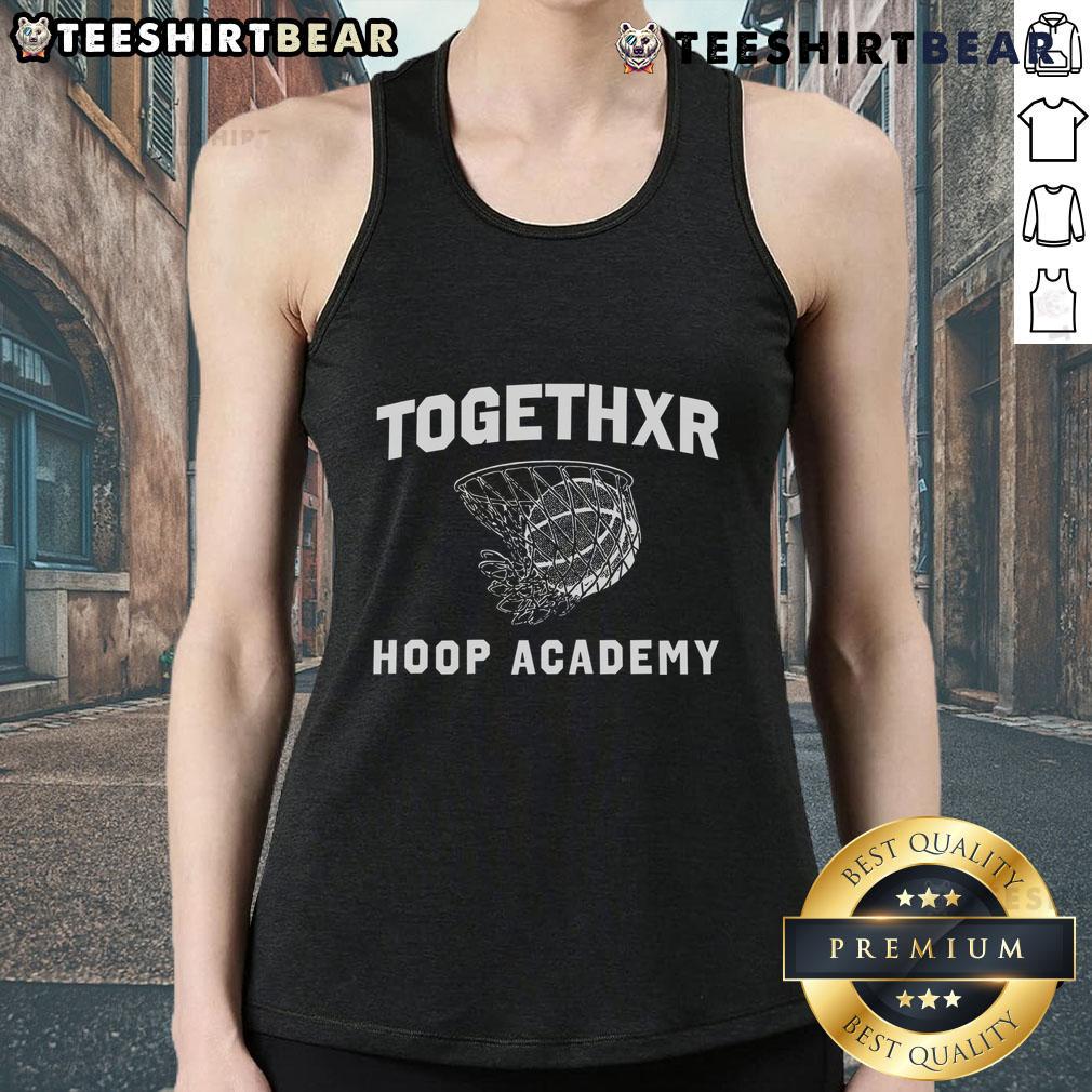Nice Togethxr Hoop Academy tank top featuring a stylish design, perfect for basketball enthusiasts and casual wear.