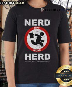 Nice Vintage Nerd Herd Geek Chic in Overdrive Ladies Tee showcasing a stylish retro design perfect for nerd culture fans.