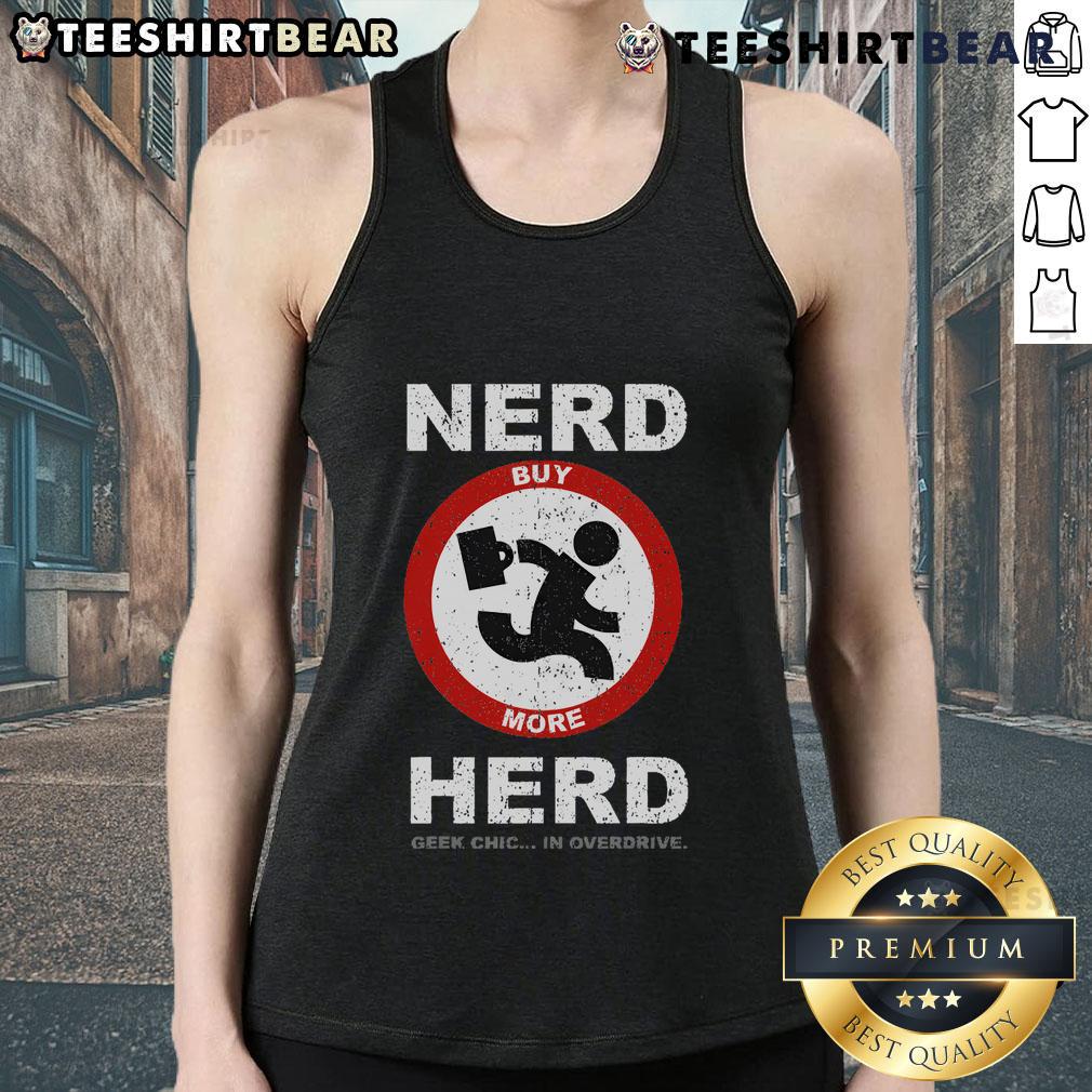 Nice Vintage Nerd Herd Geek Chic in Overdrive Tank Top featuring retro design and vibrant colors for stylish fans.
