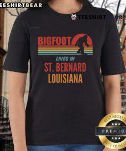 Official Bigfoot sighting in St. Bernard Parish, Louisiana - Retro ladies tee featuring Bigfoot design.