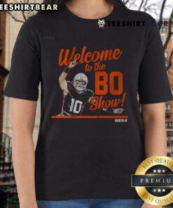 Official Bo Nix Welcome to the Bo Show Ladies Tee showcasing vibrant design and comfortable fit for fans.