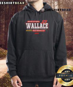 Official Bubba Wallace 23XI Racing 2025 NASCAR Cup Series Schedule Hoodie featuring vibrant team colors and logo.