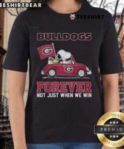 Official Bulldog Forever tee featuring Snoopy, perfect for ladies who celebrate team spirit beyond just winning.