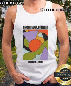 Official Cage The Elephant Neon Pill Tour 2024 tank top featuring vibrant graphics and a stylish design for fans.