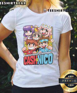 Official Cash And Nico Crew Ladies Tee featuring stylish design and comfortable fit for casual wear.
