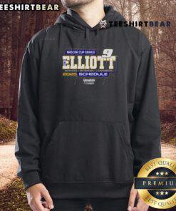 Chase Elliott Hendrick Motorsports 2025 NASCAR Cup Series Schedule Hoodie featuring team colors and logo.