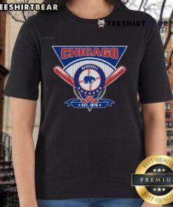 Official Chicago Baseball Est. 1876 Ladies Tee featuring vintage logo design, perfect for baseball fans and stylish women.