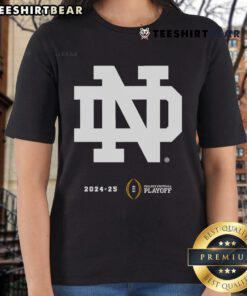 Official College Football Playoff 2025 First Round Notre Dame Ladies Tee showcasing team spirit and style.