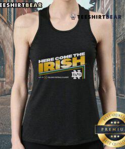Alt Text: 2025 Notre Dame tank top with Official College Football Playoff slogan, perfect for fans and game day apparel.