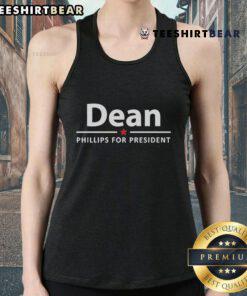 Dean Phillips for President 2024 tank top featuring bold campaign graphics, perfect for supporters and summer wear.