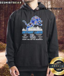 Alt Text: Official Detroit Lions Thank You For The Memories hoodie featuring the city skyline design, perfect for fans.