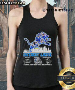 Official Detroit Lions Thank You For The Memories tank top featuring a signature city skyline design.