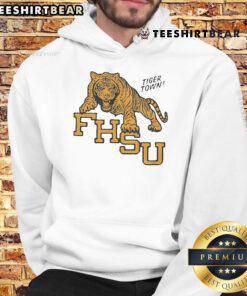 Alt Text: Official Fort Hays State Tiger Town Hoodie in black, featuring the university logo and comfortable design for fans.