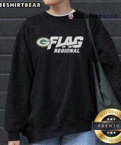 Official Green Bay Packers 2025 NFL Flag Regional Tournaments sweatshirt in green and gold, showcasing team pride.