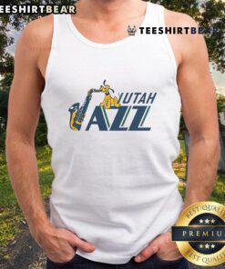 Official Utah Jazz NBA Disney tank top featuring vibrant team colors and logo, perfect for fans and casual wear.