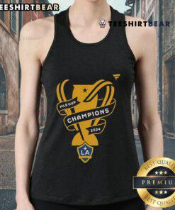 Official LA Galaxy Fanatics Black 2024 MLS Cup Champions Locker Room Tank Top for passionate soccer fans.