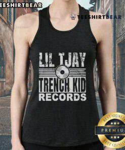Alt Text: Official Lil Tjay Trench Kid Records tank top featuring vibrant design and logo, perfect for fans and streetwear enthusiasts.