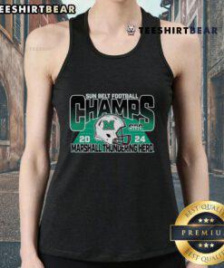 Marshall Thundering Herd Blue 84 2024 Sun Belt Football Conference Champions tank top showcasing team pride and style.