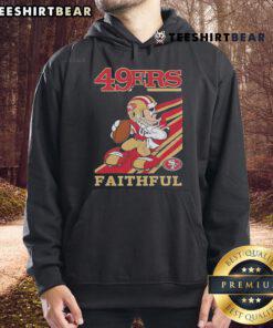 Alt Text: Official Mickey Mouse San Francisco 49ers Faithful Slogan Hoodie featuring iconic Disney and NFL designs.