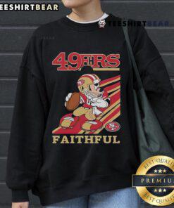 Alt Text: Official Mickey Mouse San Francisco 49ers Faithful Slogan Sweatshirt showcasing team spirit and playful design.
