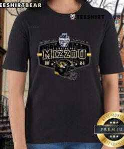 Official Missouri Tigers 2024 TransPerfect Music City Bowl ladies tee featuring team colors and logo.