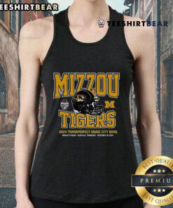 Alt Text: Official Mizzou Tigers Champion 2024 Music City Bowl football helmet tank top showcasing team pride and style.