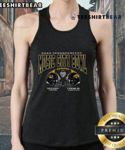 Official Mizzou Tigers vs Iowa Hawkeyes 2024 TransPerfect Music City Bowl football helmet tank top design.
