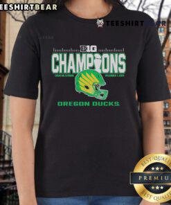 Official Oregon Ducks 2024 Big Ten Football Conference Champions locker room ladies tee showcasing team pride and style.