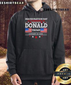 Red, white, and blue Official Patriot Pride Men's Inauguration Day hoodie with stars, celebrating Trump and USA spirit.