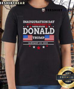 Official Patriot Pride Men's Inauguration Day Trump USA Tee in red, white, and stars, perfect for patriotic events.