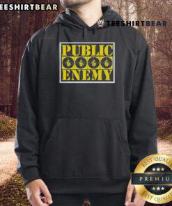 Official Public Enemy yellow logo hoodie featuring iconic design, perfect for fans of hip-hop and streetwear fashion.