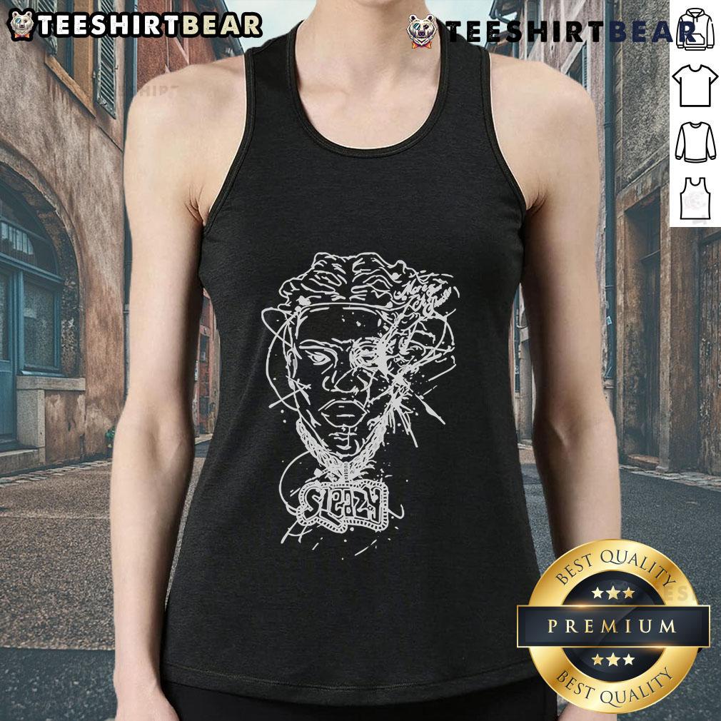 Official Sleazyworld Go portrait tank top featuring vibrant graphic design and comfortable fit for casual wear.