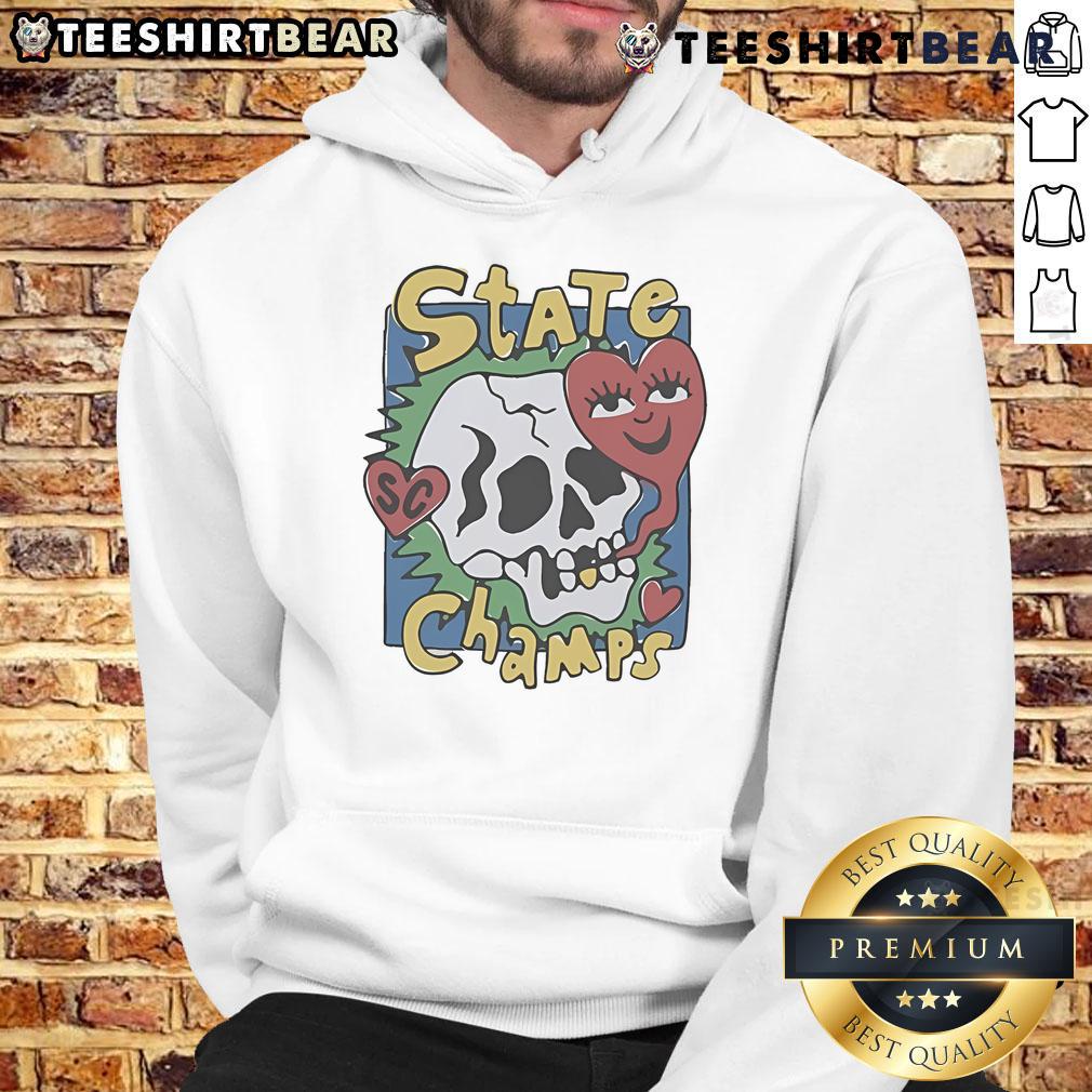 Official State Champs Skull Heart Hoodie in black featuring a stylish skull and heart design, perfect for fans and fashion.