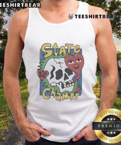 Official State Champs Skull Heart Tank Top featuring a stylish skull and heart design, perfect for sports fans and casual wear.