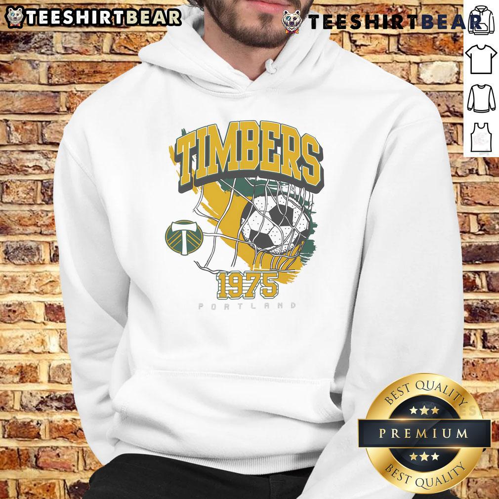 Official Timbers 1975 Portland Timbers Swagger Hoodie in green with logo, perfect for fans and casual wear.